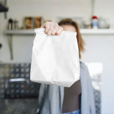 White kraft paper bags -...